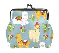 Small Buckle Coin Purse Cute Alpacas Lama Cactus Pouch Kiss-Lock Clasp Change Purse Wallets