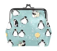 Small Buckle Coin Purse SeamlessPenguinPatternStockVector Pouch Kiss-Lock Clasp Change Purse Wallets
