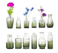 Small Bud Centerpiece Vases - Decorative Glass Bottles, Retro Table Centerpiece Arrangement Compact Flower Container | Elegant Wedding Banquet Party Supply