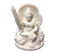 Small Buddha Statue - Chinese Buddhist Decor with Manjusri, Handmade for Home Office