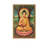 Small Buddha Statue Gold Leaf Poster Canvas Poster Wall Art Print Picture Paintings 08x12inch(20x30cm)