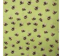 Small Bumble Bee Polycotton Fabric, 112cm Wide, Sold by Metre (Pale Green)