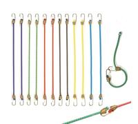 Small Bungee Cords with Hooks 12 Pack, 25cm Mini Adjustable Rubber Stretchy Heavy Duty Short Elastic Bungee Cord for Luggage Roof Rack Hang Outdoor Tent Tarp Bike Car RV Camping Tool Cargo Accessory