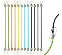 Small Bungee Cords with Hooks, 12 Pcs Colorful Heavy Duty Mini Adjustable Rubber Bungee Cords with Double Reverse Hook Short Elastic Bungee Cord For Luggage Tents Camping