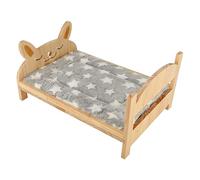 Small Bunny Bed - Hedgehog Nest with Soft Mat | Wooden Detachable Bunny Hedgehog Bed | for Kitten, Ferret, Chinchilla, Hamster, Glider, Squirrel, Cage, Indoor, Apartment