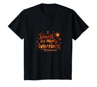 Small But Mighty Warriors Inspirational Cancer Support T-Shirt, Kids, Black, 3 Years