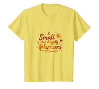 Small But Mighty Warriors Inspirational Cancer Support T-Shirt, Kids, Lemon, 8 Years