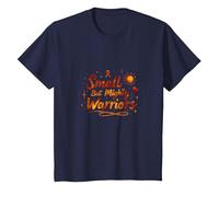Small But Mighty Warriors Inspirational Cancer Support T-Shirt, Kids, Navy, 6 Years