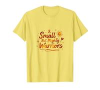 Small But Mighty Warriors Inspirational Cancer Support T-Shirt, Men, Lemon, M
