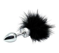 Small Butt Plug With Black Feathers