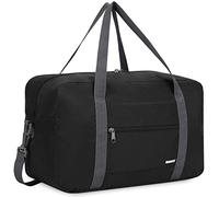 Small Cabin Bag 40x20x25 for Ryanair Airlines Underseat Travel Bag Water-Resistant Hand Luggage Bag Holdall Bag Weekend Overnight Bag for Women Men by WANDF (Black 20L with Should Strap)