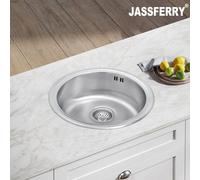 Small Campervan Kitchen Round Sink 145mm Depth JASSFERRY Silver One Size