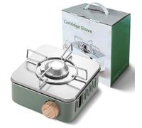 Small Camping Stove with Handbag, Camping Stove, Portable Camping Gas Stove Butane Gas for Outdoor and Indoor Use, 2800 W, Windproof Recessed Camping Stove (Green)