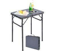 Small Camping Table 2 Foot, Portable Aluminum Folding Table Adjustable Height Lightweight for Picnic Beach Outdoor Indoor, Grey