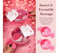 Small Candy Boxes, Valentine's Day Heart-Shaped Storage Box, Bow-Shaped Candy Jar & Pink Acrylic Jewelry Box, Small Cookie Boxes, Empty Candys Box-es for Chocolate Love Letters & Souvenirs