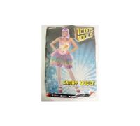 Smiffys Candy Queen Costume, Pink Latex Bodice with Dress, Icons & Idols Fancy Dress, Adult Dress Up Costumes