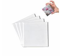Small Canvas Wooden Artist Mini Framed Canvas White Square Blank Plain Stretched Canvases Art Boards Perfect For Acrylic & Water Based Painting Pencil Chalks Craft Drawing Home Decoration 7 x 7cm(4Pc)