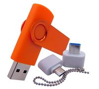 Small Capacity 256MB USB Flash Drives Memory Sticks Pen jumpdrive U Disk Thumb Drive with Type-C/OTG Adaptor for Pupil & Students (Orange)