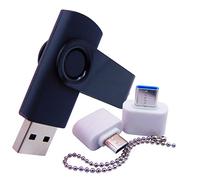Small Capacity 256MB USB Flash Drives Memory Sticks Pen jumpdrive U Disk Thumb Drive with Type-C/OTG Adaptor for Pupil & Students (Black)