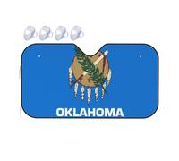 Small Car Front Window Sun Shade - Heat Insulation Foldable/Oklahoma State Flag Print Windshield Covers, for Auto Truck SUV