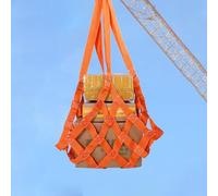 Small Cargo Net Lifting Basket with Hoist, Heavy Duty Cargo Lifting Net for Construction Rigging & Moving, Flat Nylon Sling Hoisting with Reinforced Straps ? (size_name 3x3m Load 3ton(15c