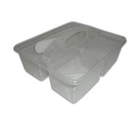 Small Carry All Caddy - Plastic Cleaners Cleaning Tray Basket Handle Tidy
