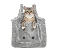 Small Carry Apron - 71 x 65 cm, Flannel Design on the Front, Air Vents, Soft, Comfortable and Safe | Portable Cat Puppy Carrier for Home, Dorm, Apartment,