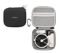 Small Carrying Case for DJI Flip, Travel Storage Bag Flip Drone Compact Case Waterproof PU Leather EVA Protective Cover Shell Portable Organizer with Carabiner (Black)