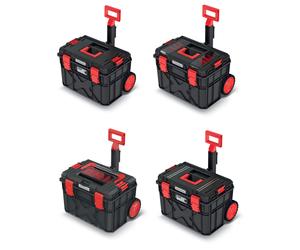 (Small cart, Pro - plain lid) Kistenberg XBlock Modular Rolling Toolbox Wheels Various Polypropylene Lockable