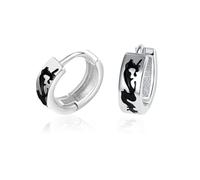 Small Cartilage Hoop Earrings, Gold Plated Earrings White Gold Dragon Pattrn 12.3X3.5mm for Women Anniversary Jewelry Elegant