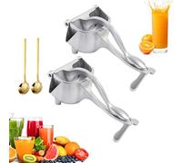 Small Cast Iron Juicer, Hand Heavy Duty Manual Fruit Juicer, 2026 Upgrade Juice Press Squeezer for Lemons Oranges Citrus (2pcs)
