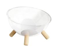 Small Cat Bed,Bowl Bed with Wood Base - Acrylic Clear Dome House Small Animal Supplies for Resting Sleeping Lounging Puppies Bunnies