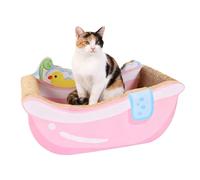 Small Cat Bed - Relaxing in Corrugated Cardboard | for Cats Shaped as Bath to | Game Enrichment Indoor Decoration Home Living Room Apartment Puppy