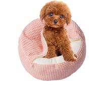 Small Cat Bed Round Plush Cave with Blanket