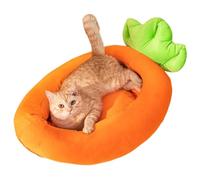 Small Cat Bed Washable Plush Carrot Nest Pet Bed Soft Cosy Sleeping Pad for Kittens Puppies for Indoor Bedroom Living Room Balcony Apartment Dorm Winter Warm War