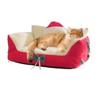 Small Cat Bed,Winter Sleeping Nest Christmas Design - Calming Dog Bed - for Puppy Animal Indoor Home Apartment Dorm Living Room Bedroom Balcony