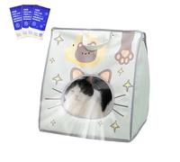 Small Cat Carrier | Built-in Ice Pack Cat Bag,Ventilated Foldable Portable Enclosure Cage Insulation Holder for Camping Hiking Outdoor Bike Travel Car Indoor
