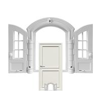 Small Cat Door - Lockable Pet Door - Retro Style Cat Access | ABS Double Cat Entrance with French Inspired Design for Indoor