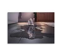Small Cat Pictures Big Tiger Photos Mindset Is Everything Poster Decorative Painting Canvas Wall Posters And Art Picture Print Modern Family Bedroom Decor Posters 08x12inch(20x30cm)