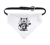 Small 'Cat Playing Guitar' Dog/Cat/Pet Bandana (PD00064973)
