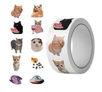 Small Cat Stickers 500 Sheet/Roll Stickers Decor, Envelope Seal Decoration for Classroom School Office Journaling Scrapbook Notebook Laptop Waterbottle Workbook Skateboard