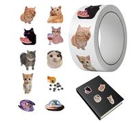 Small Cat Stickers - 500 Sheets Decorative Stickers | Decoration for School and Scrapbook | For School Party Office Scrapbook Notebook Laptop Water Bottle Notebook Notebook