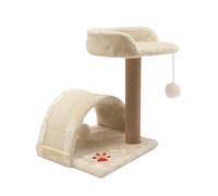 Small Cat Tower Beige, 35x35x45cm Compact Cat Tree with Perch, Indoor Scratching Post for Kittens & Cats, Perfect for Limited Spaces