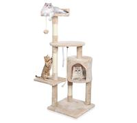 Small Cat Tree, 112cm Play Towers & Trees for Cats, Climbing Tower with Scratching Posts/Condo/Pompom, Kitten Indoor Activity Centre for Small/Medium Cats