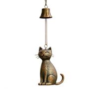 Small Cat Wind Chime Vintage Copper Windbell Hanging Memorial Ornament Indoor Outdoor Decoration Classic Retro Decor Windchimes for Walkway Garden Yard Patio