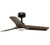 Small Ceiling fan with LED Lighting 90cm Heywood Black Oak Quiet DC Fan Remote [EEK: F]