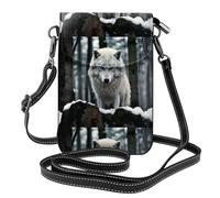 Small Cell Phone Purse 7.6x4.9in HYTTER A Lone Wolf Prints Fashionable, Practical, and Multifunctional for Walking, Camping, Shopping, Travel