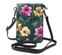 Small Cell Phone Purse 7.6x4.9in HYTTER Beautiful purple flowers Prints Fashionable, Practical, and Multifunctional for Walking, Camping, Shopping, Travel