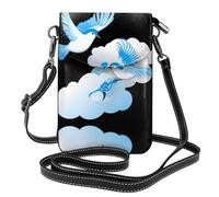 Small Cell Phone Purse 7.6x4.9in HYTTER Blue birds dancing on the clouds Prints Fashionable, Practical, and Multifunctional for Walking, Camping, Shopping, Travel