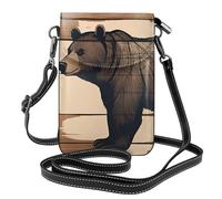 Small Cell Phone Purse 7.6x4.9in HYTTER Cartoon Black Bear Prints Fashionable, Practical, and Multifunctional for Walking, Camping, Shopping, Travel